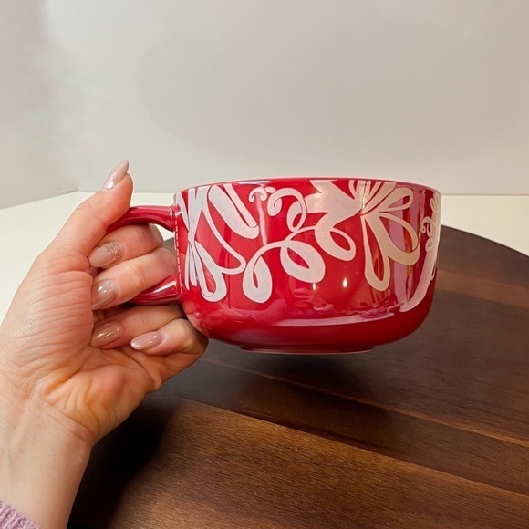 Starbucks 2023 Holiday Red Ribbon Bow Mugs – Set of 2 (New) - Picture 2 of 4